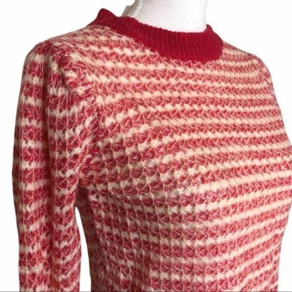 NEW Wayf Pink Striped Open Knit Sweater Size M - Picture 4 of 5